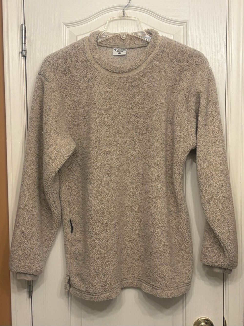 RARE Vintage 90s Columbia Made in USA Fleece Crewneck Pullover Sweater Oatmeal M